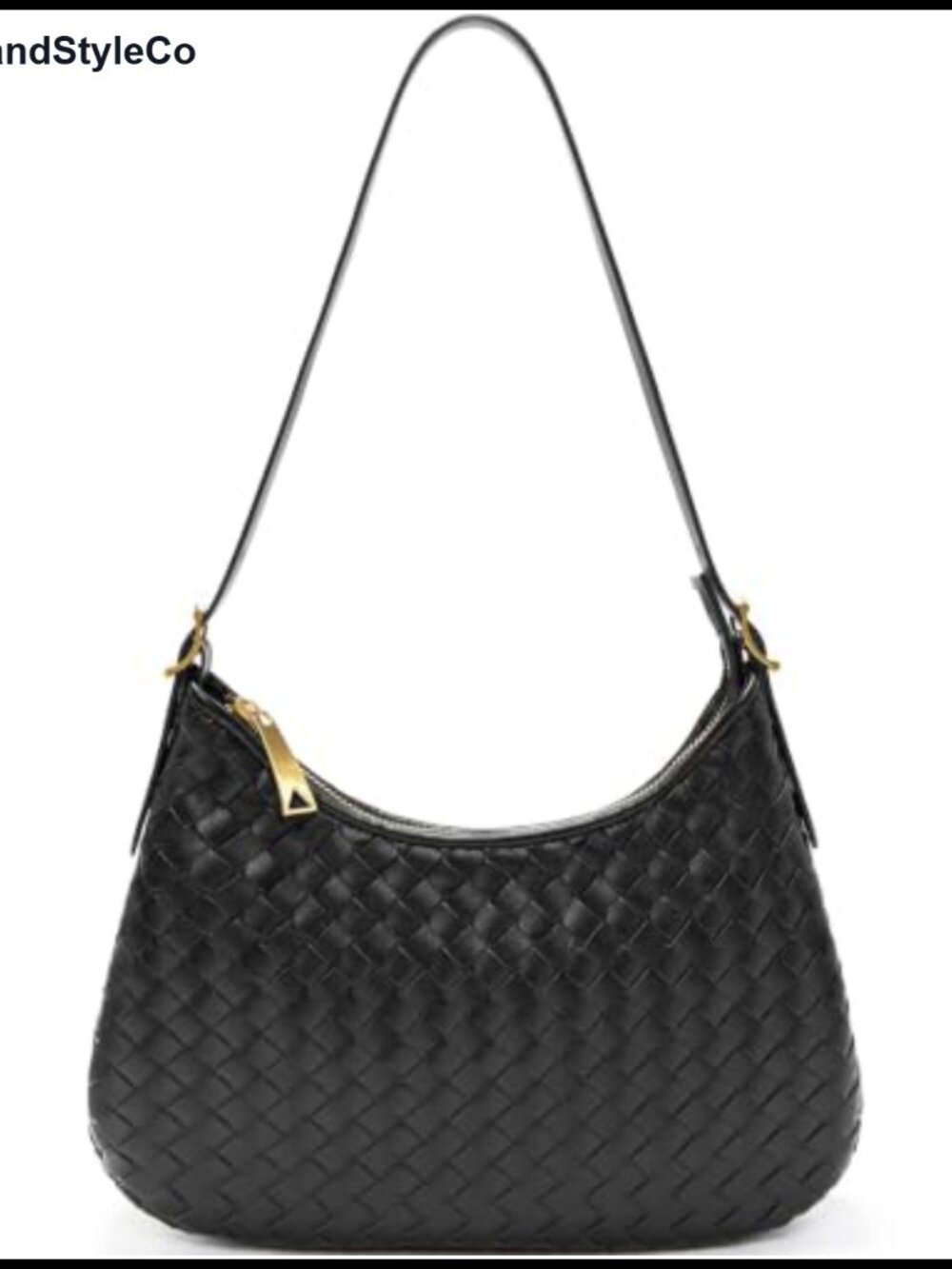Woven Faux Leather Crossbody Shoulder Bag Hobo Tote Purse Adjustable Strap